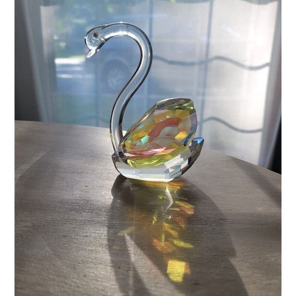 Crystal Art Glass Bird Swan Figurine Paperweight 6" Tall, unsigned - Picture 4 of 10